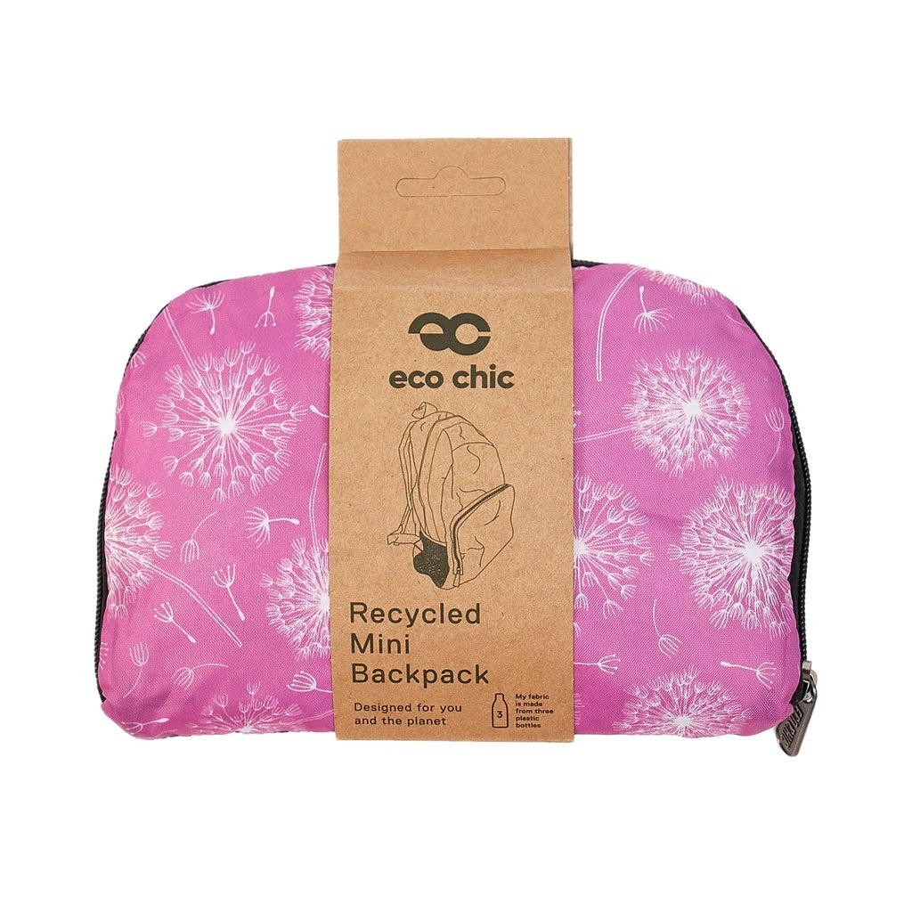 Eco Chic Lightweight Foldable Backpack Dandelion Dusty Pink