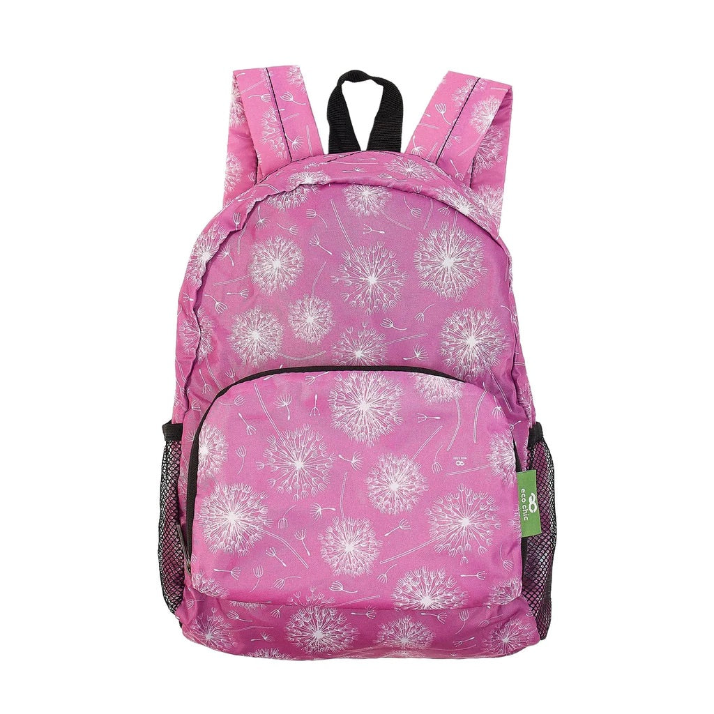 Eco Chic Lightweight Foldable Backpack Dandelion Dusty Pink