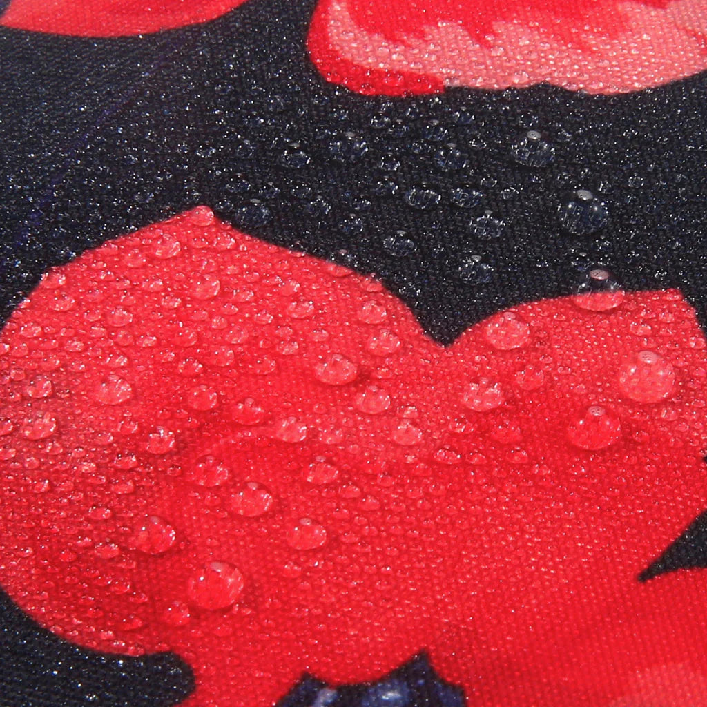 Eco Chic Lightweight Foldable Mini Backpack Navy Poppies