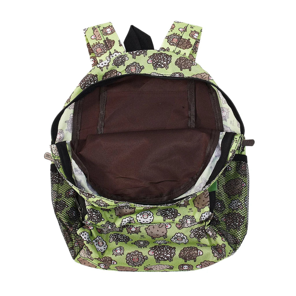 Eco Chic Lightweight Foldable Mini Backpack Green Sheep – Sam Turner & Sons
