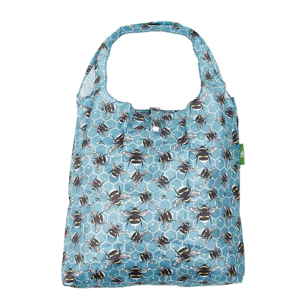 Eco Chic Lightweight Foldable Reusable Shopping Bag Bumble Bees