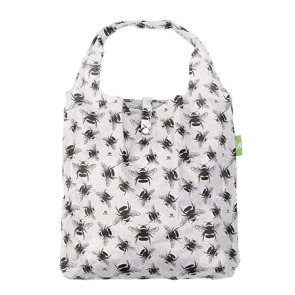 Eco Chic Lightweight Foldable Reusable Shopping Bag Bumble Bees