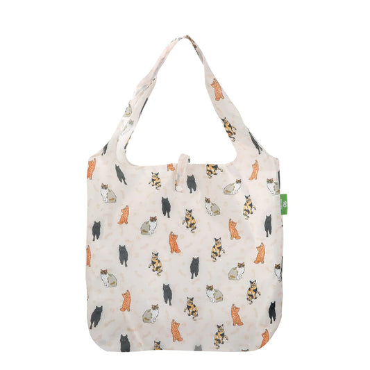 Eco Chic Lightweight Foldable Reusable Beloved Cats Shopping Bag