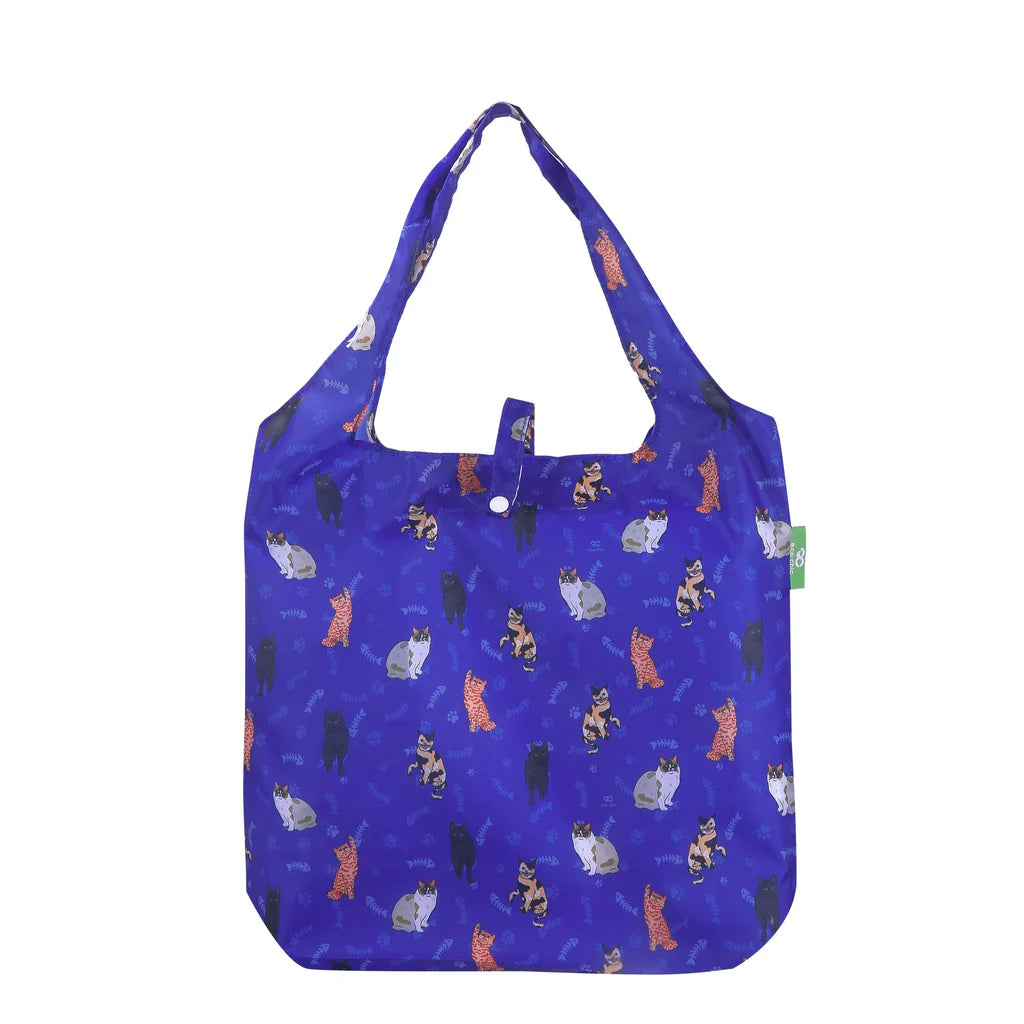 Eco Chic Lightweight Foldable Reusable Beloved Cats Shopping Bag