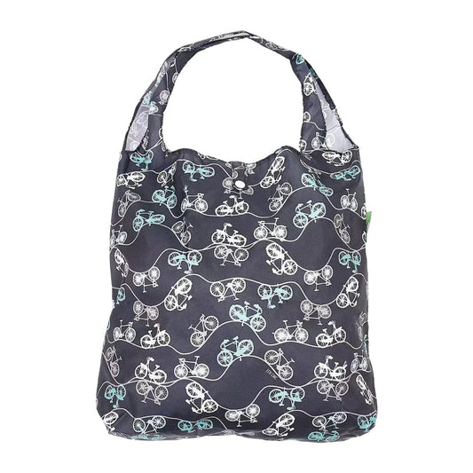 Eco Chic Lightweight Foldable Reusable Shopping Bag Bike Black