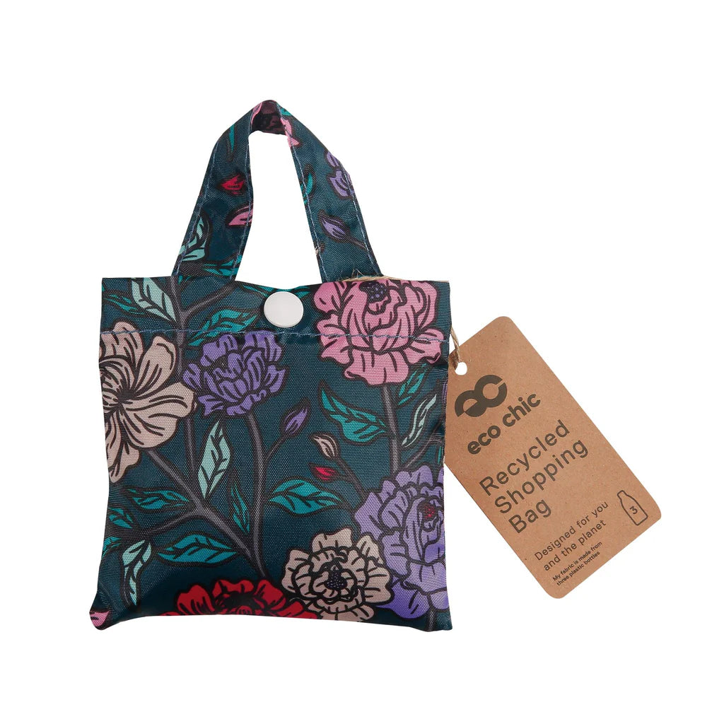 Eco Chic Lightweight Foldable Reusable Bold Floral Shopping Bag