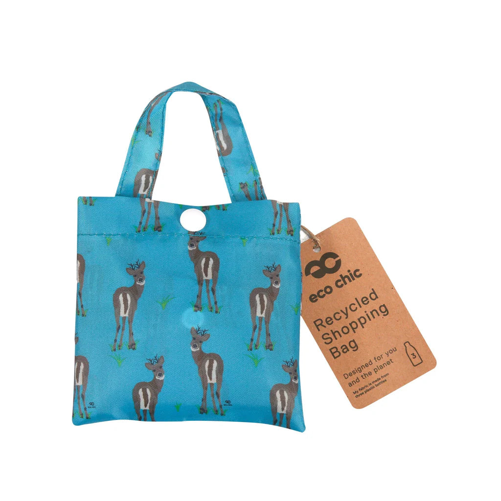 Eco Chic Lightweight Foldable Reusable Deer Shopping Bag