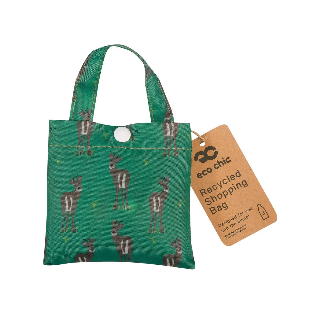 Eco Chic Lightweight Foldable Reusable Deer Shopping Bag