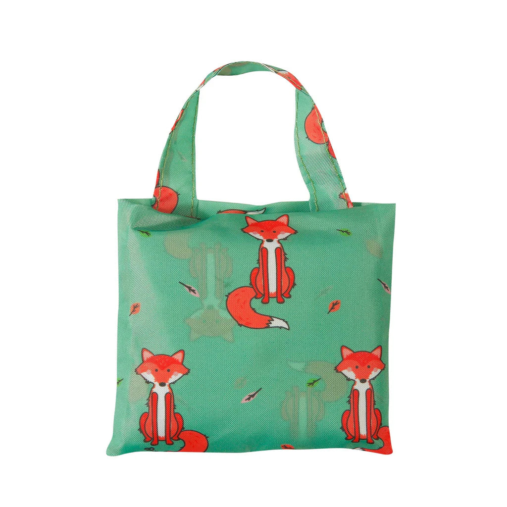 Eco Chic Lightweight Foldable Reusable Foxes Shopping Bag
