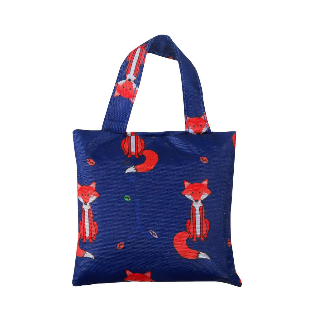 Eco Chic Lightweight Foldable Reusable Foxes Shopping Bag