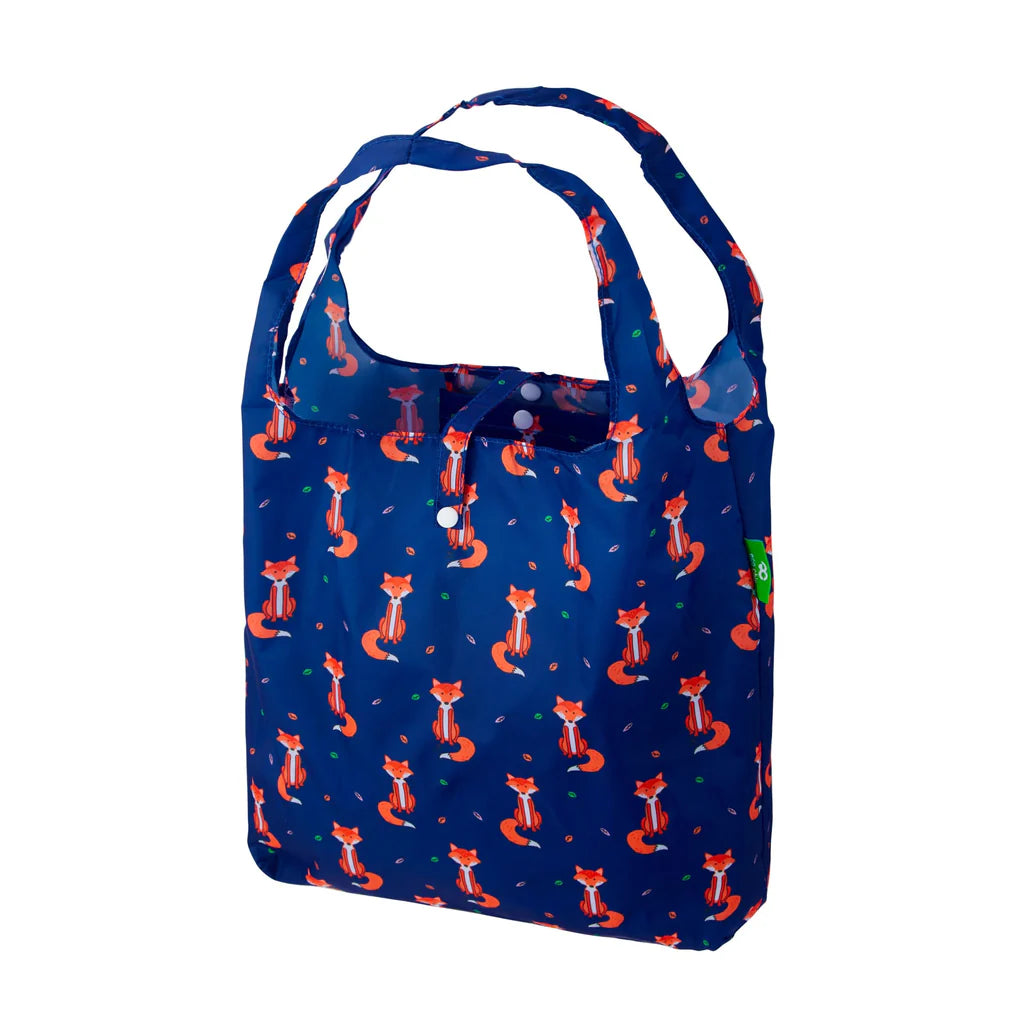Eco Chic Lightweight Foldable Reusable Foxes Shopping Bag