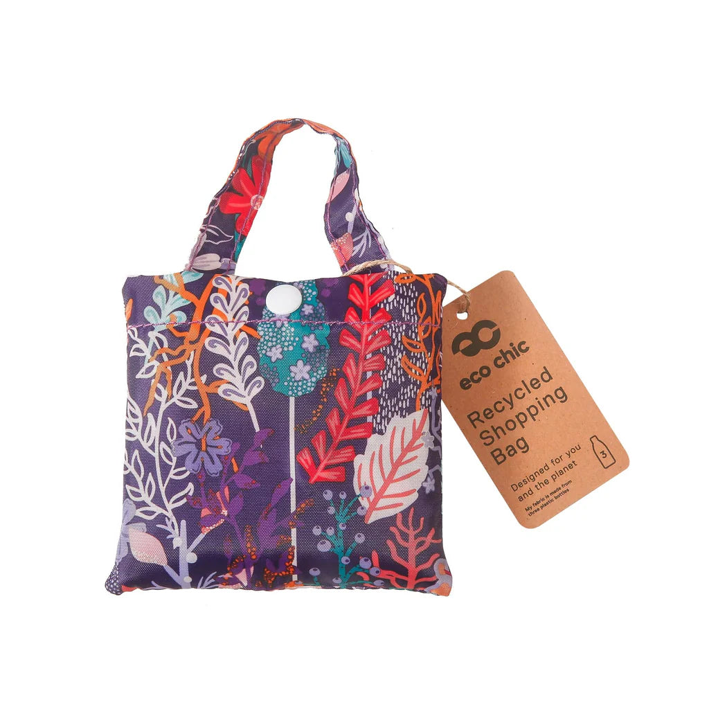 Eco Chic Lightweight Foldable Reusable Lush Floral Shopping Bag