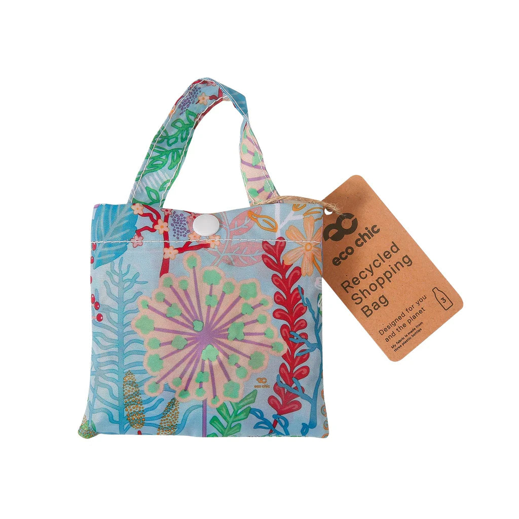 Eco Chic Lightweight Foldable Reusable Lush Floral Shopping Bag
