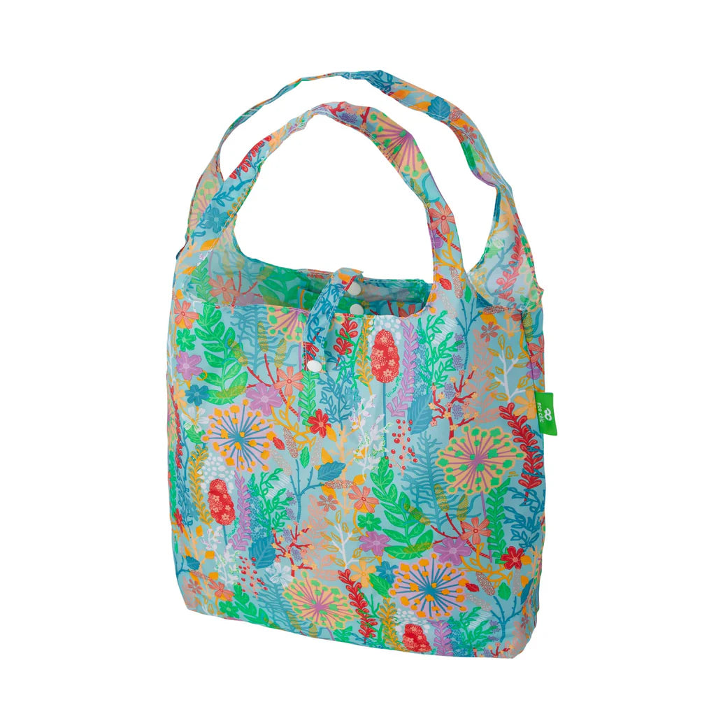 Eco Chic Lightweight Foldable Reusable Lush Floral Shopping Bag
