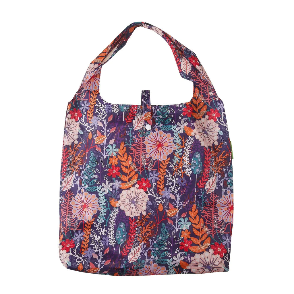 Eco Chic Lightweight Foldable Reusable Lush Floral Shopping Bag