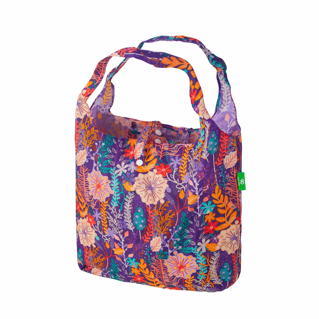Eco Chic Lightweight Foldable Reusable Lush Floral Shopping Bag
