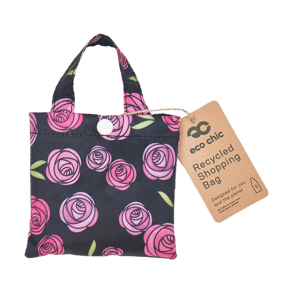 Eco Chic Lightweight Foldable Reusable Shopping Bag Mackintosh Rose