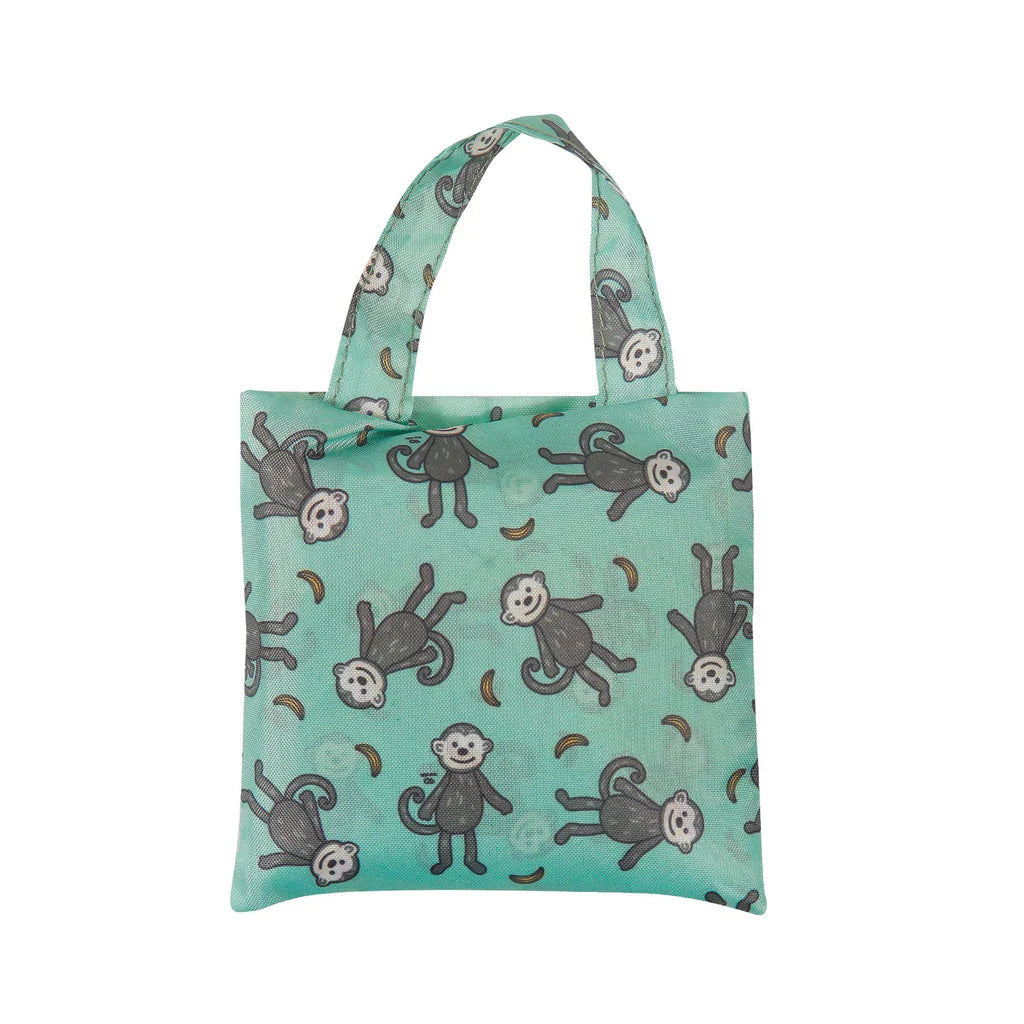 Eco Chic Lightweight Foldable Reusable Monkeys Shopping Bag