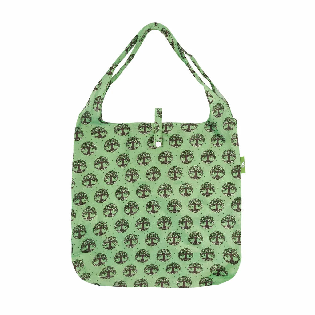 Eco Chic Lightweight Foldable Reusable Green New Tree of Life Shopping Bag