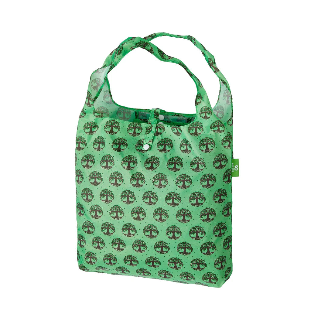 Eco Chic Lightweight Foldable Reusable Green New Tree of Life Shopping Bag