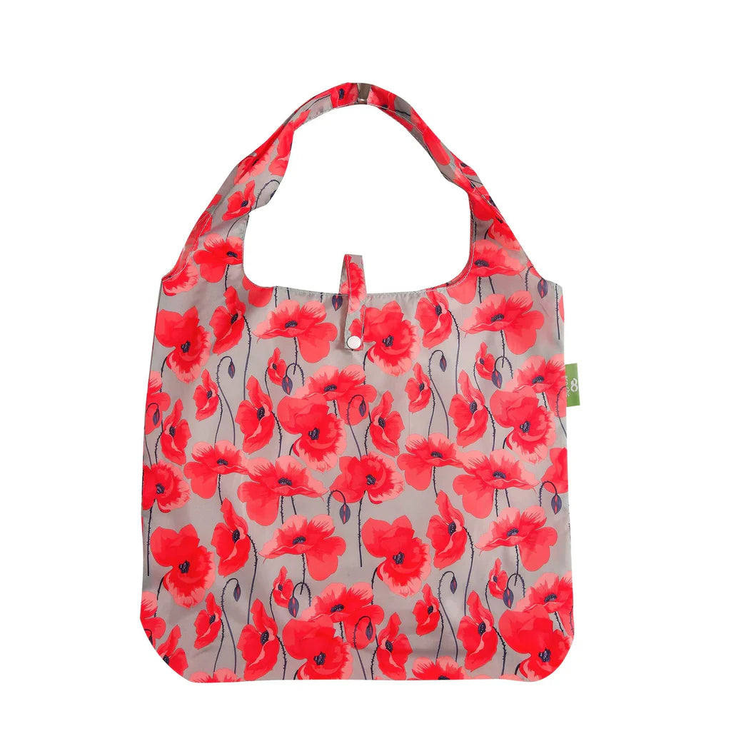 Eco Chic Lightweight Foldable Reusable Poppy Shopping Bag