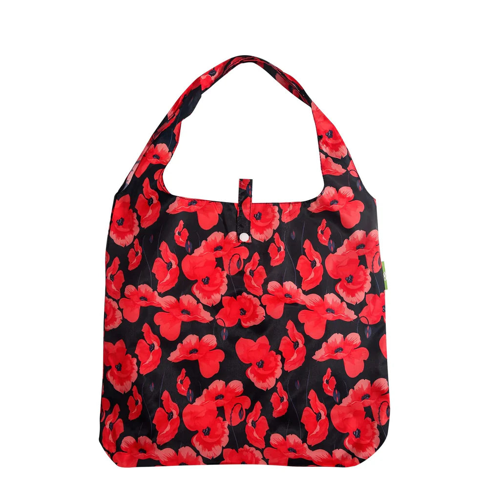 Eco Chic Lightweight Foldable Reusable Poppy Shopping Bag