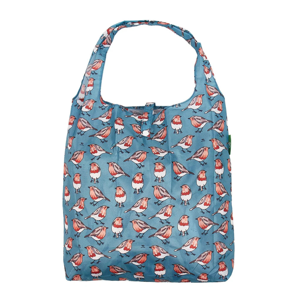 Eco Chic Lightweight Foldable Reusable Shopping Bag Teal Robins