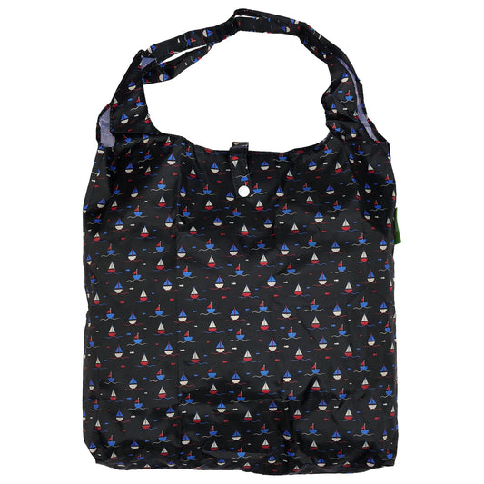 Eco Chic Lightweight Foldable Reusable Shopping Bag Navy Yachts