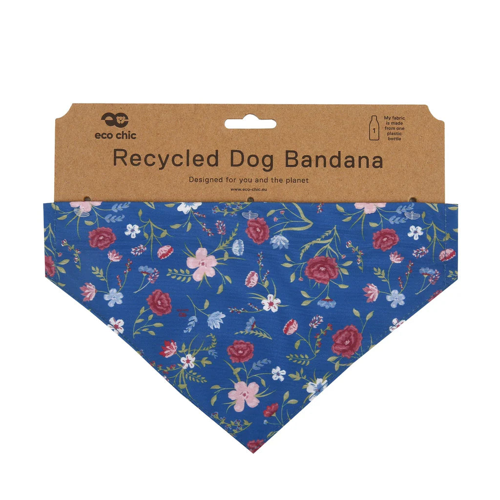 Eco Chic Navy Floral Dog Bandana