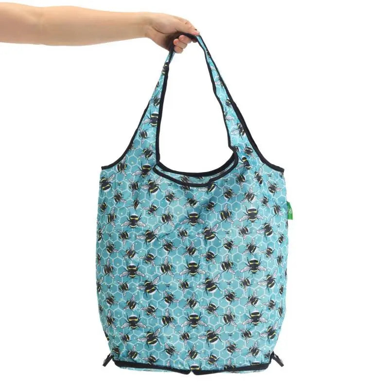 Eco Chic Removable Blue Bumblebees Trolley Shopping Bag