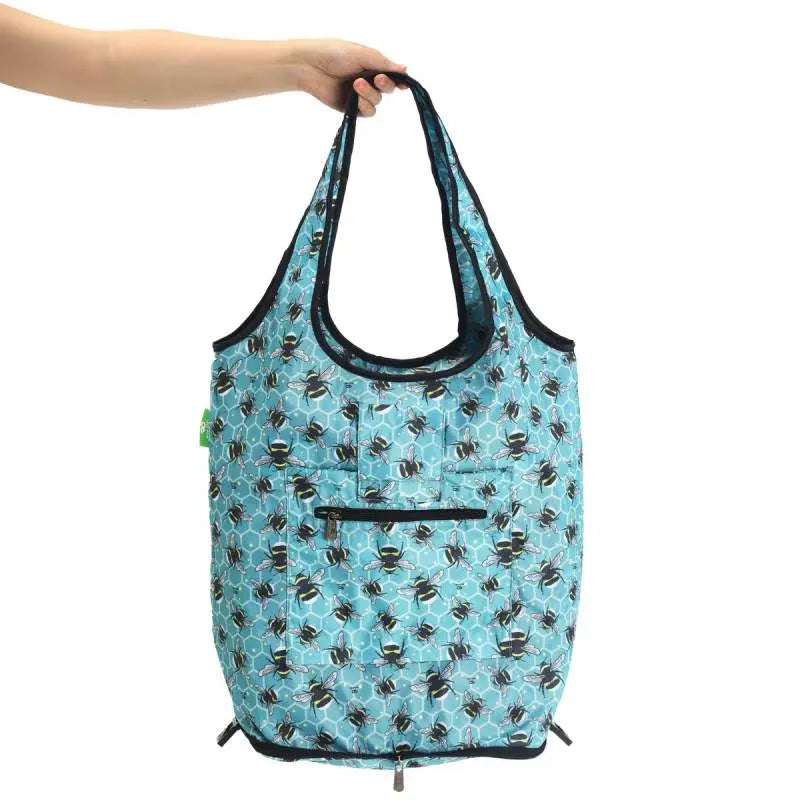 Eco Chic Removable Blue Bumblebees Trolley Shopping Bag