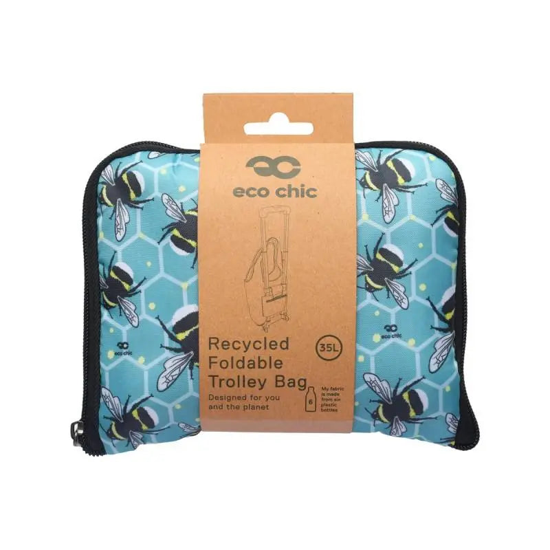 Eco Chic Removable Blue Bumblebees Trolley Shopping Bag