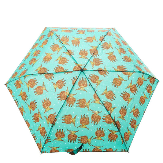 Copy of Eco Chic Foldable Mini Umbrella Green Highland Cow