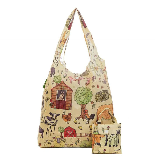 Eco Chic Lightweight Foldable Reusable Shopping Bag Farmland