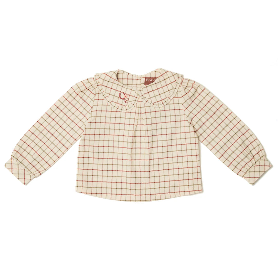 Eleanor Charles The Check Embroidered Blouse