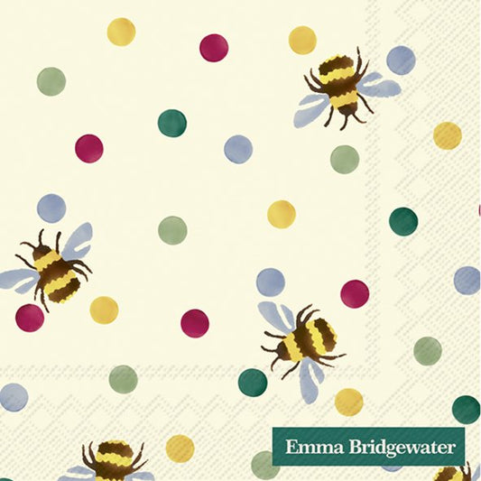 Emma Bridgewater Polka Bee Cream Cocktail Napkins