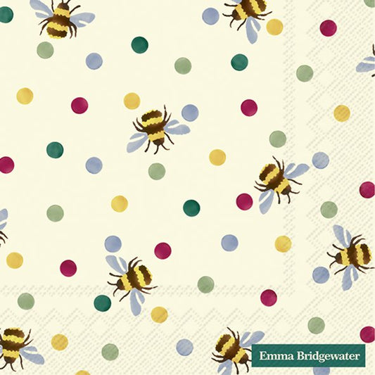 Emma Bridgewater Polka Bee Cream Lunch Napkins