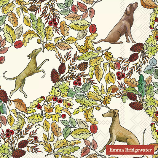 Emma Bridgewater Dogs in the Woods Cream Lunch Napkins