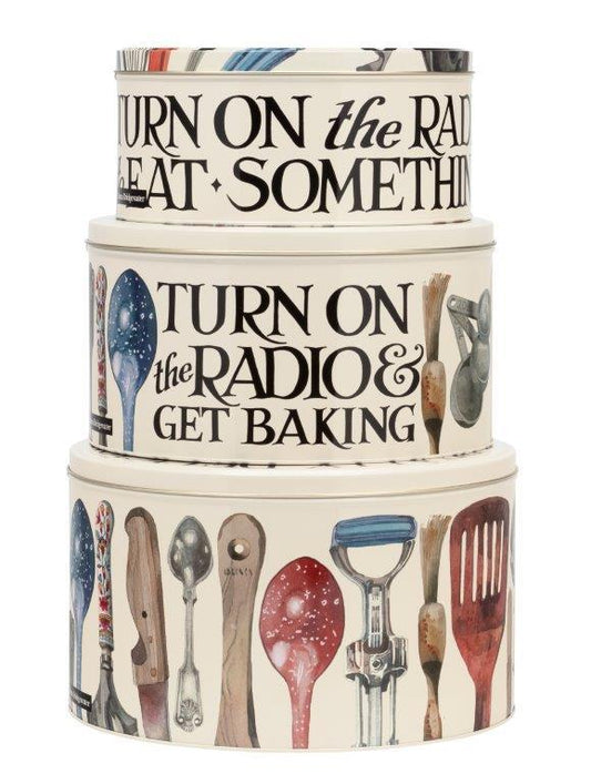 Emma Bridgewater Making & Baking set of 3 Round Cake Tins