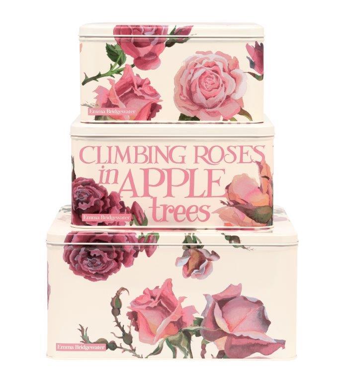 Emma Bridgewater Rose and Pink Set of 3 Square Cake Tins