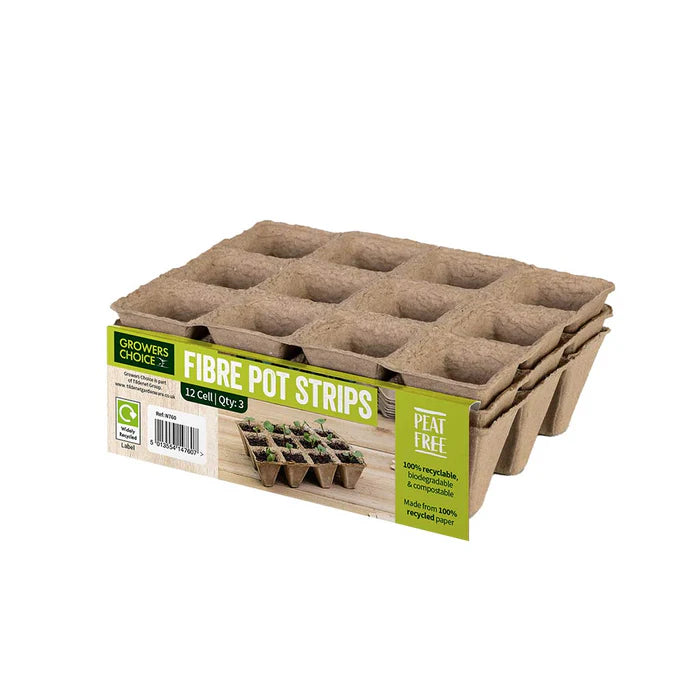 Bosmere Growers Choice 12 Cell Peat Free Pot Strips 3-Pack