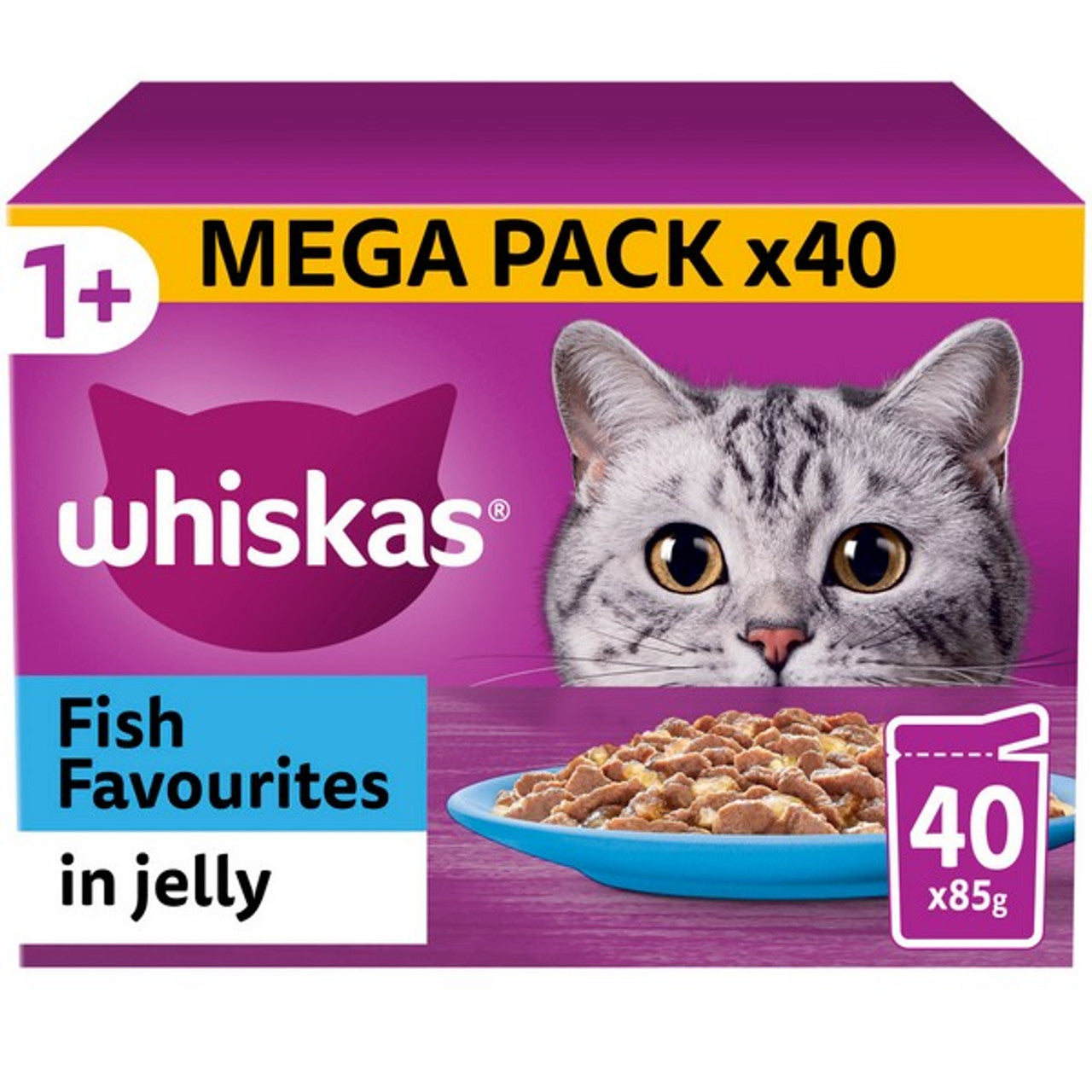 Whiskas Fish Favourites in Jelly Cat Food Pouches x 40