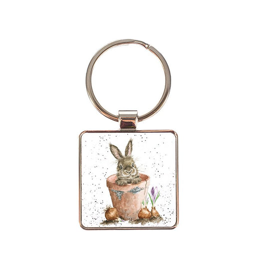 Wrendale Flower Pot Rabbit Keyring