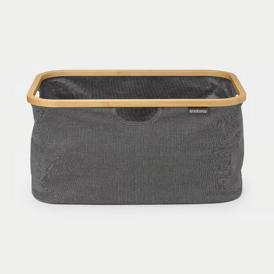 Brabantia Pepper Black Foldable Laundry Basket with Bamboo Frame 40L