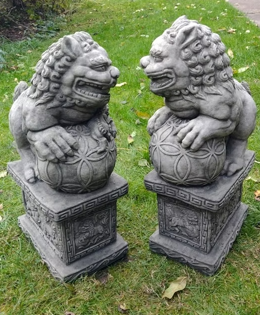 Hellostone Foo Dogs Pair Garden Ornament