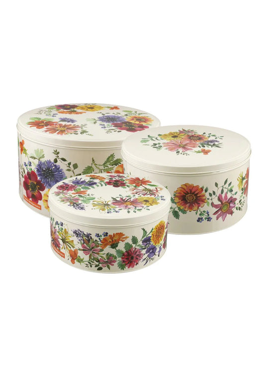Emma Bridgewater Garden Flowers Set 3 Round Cake Tins