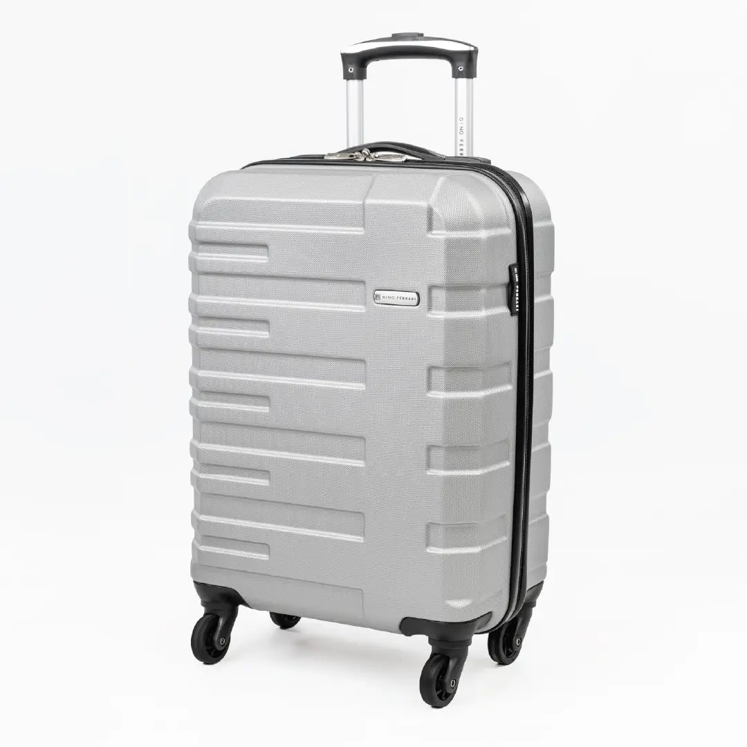 Gino Ferrari Tourer lightweight hard shell wheeled suitcase with spinner wheels in silver