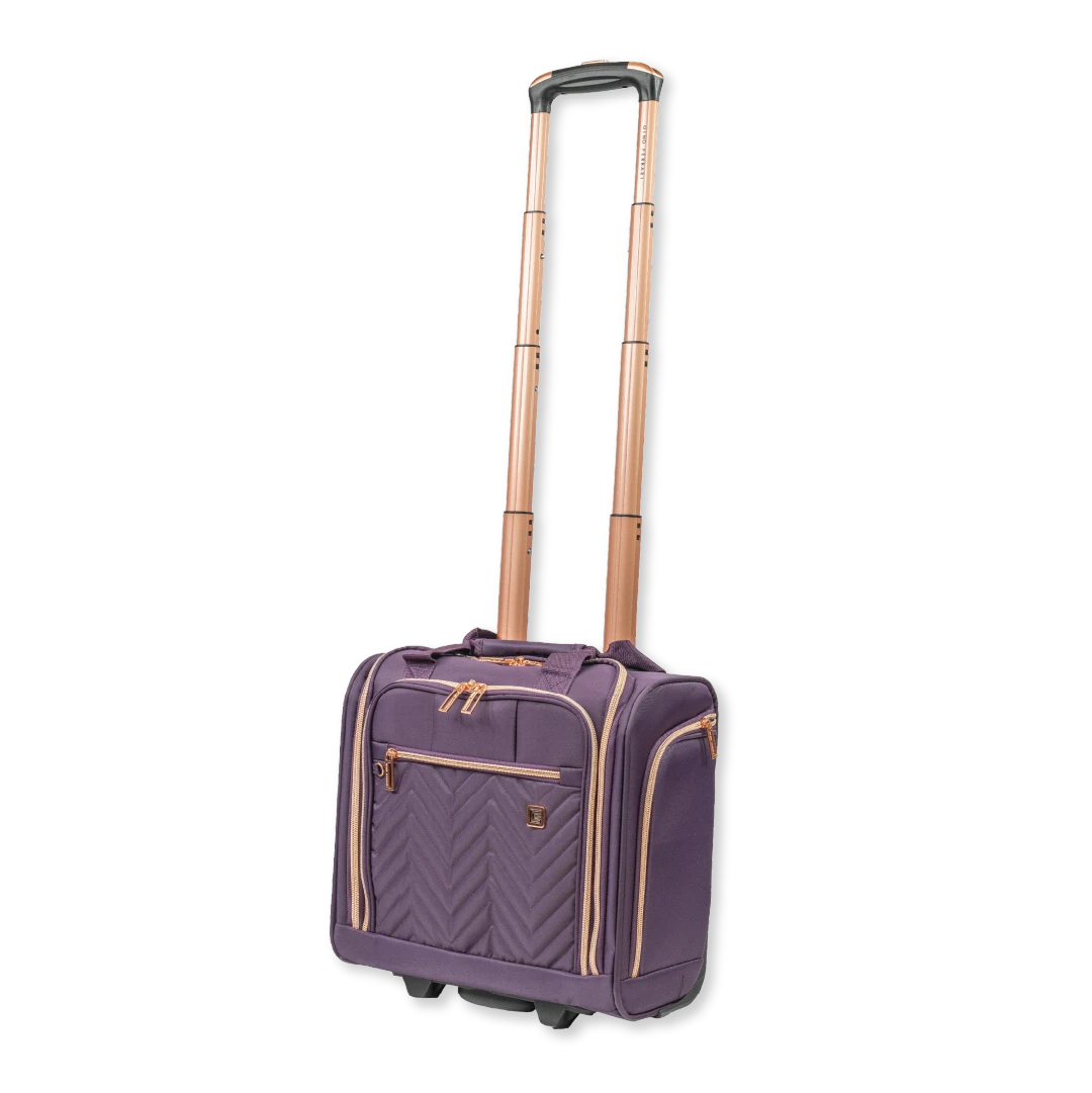 Gino Ferrari Biella purple under seat soft shell flight bag with wheels and telescopic handle