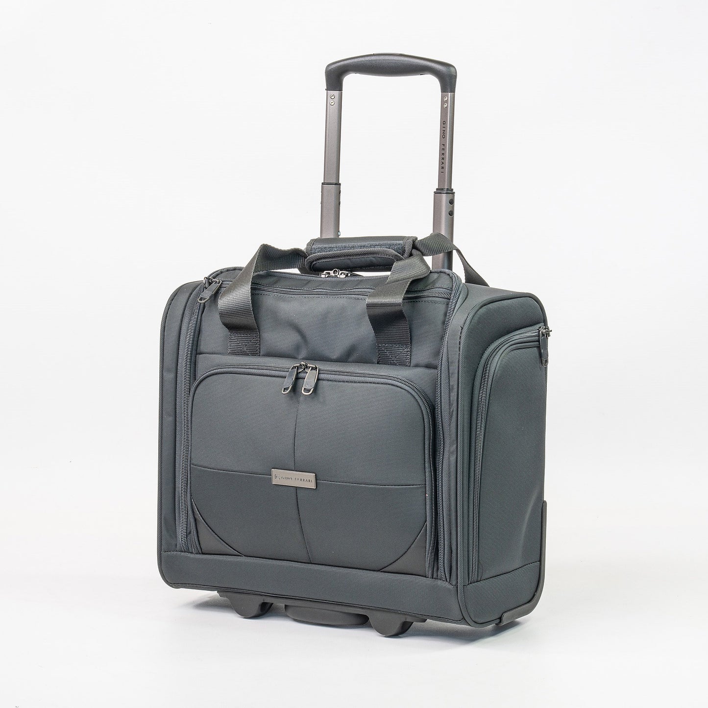 Gino Ferrari Omis lightweight softsided underseat cabin case with two wheels and retractable handle in black