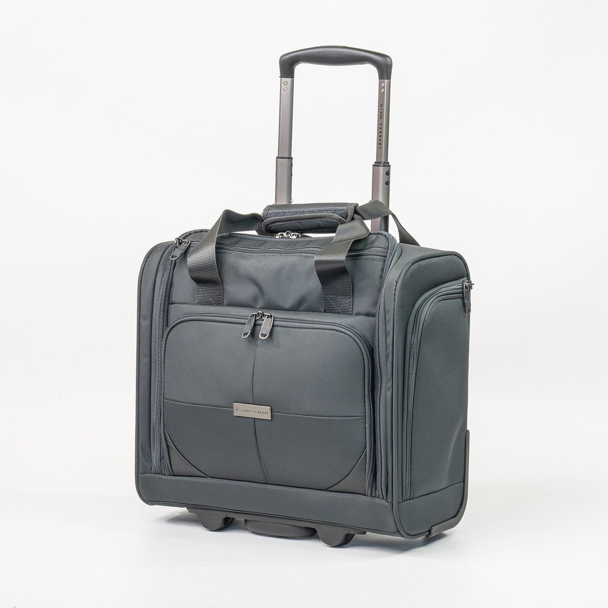 Gino Ferrari Omis lightweight softsided underseat cabin case with two wheels and retractable handle in black